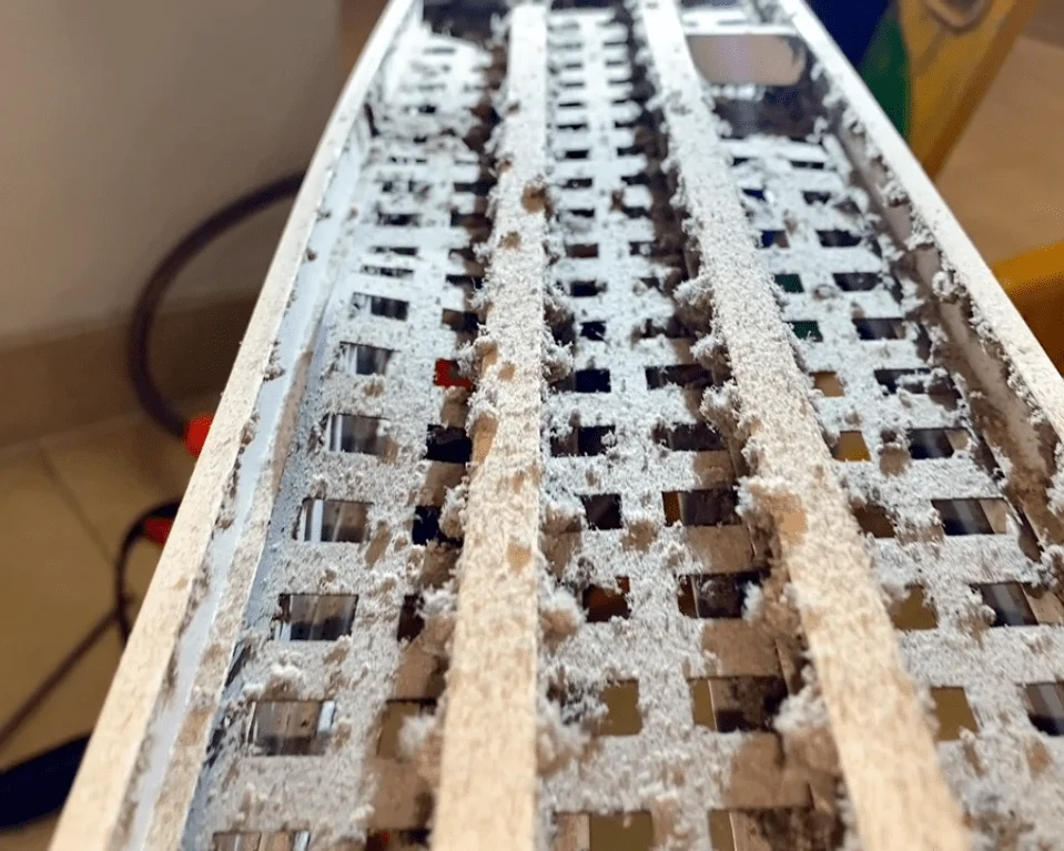 Before AC duct cleaning dirty hidden mold