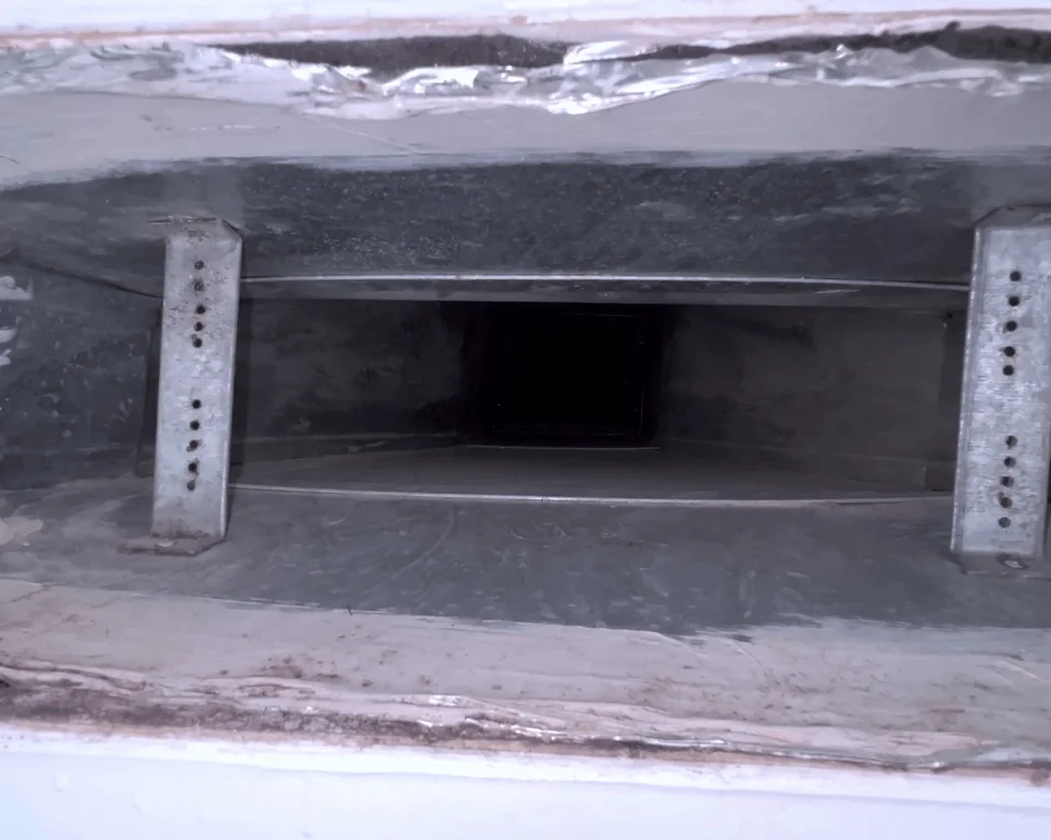 Before AC duct cleaning dirty hidden mold